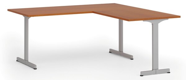 Kancelársky stôl PRIMO BETA L, 180x180 cm, sivá podnož, čerešňa