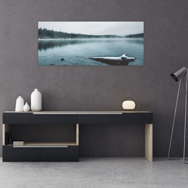 Obraz - ľadové severské jazero (120x50 cm)