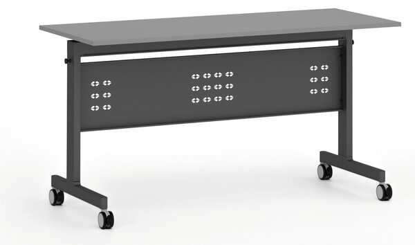 Mobilný stôl PRIMO MOBI, 140x60 cm, čierna podnož, grafit