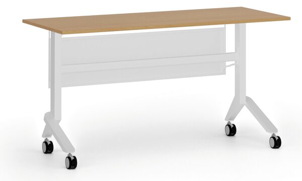 Mobilný stôl PRIMO MOVE, 140x60 cm, biela podnož, buk