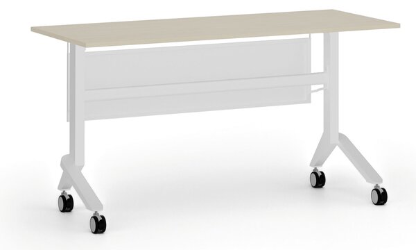 Mobilný stôl PRIMO MOVE, 140x60 cm, biela podnož, breza
