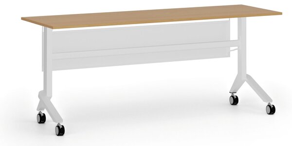Mobilný stôl PRIMO MOVE, 180x60 cm, biela podnož, buk