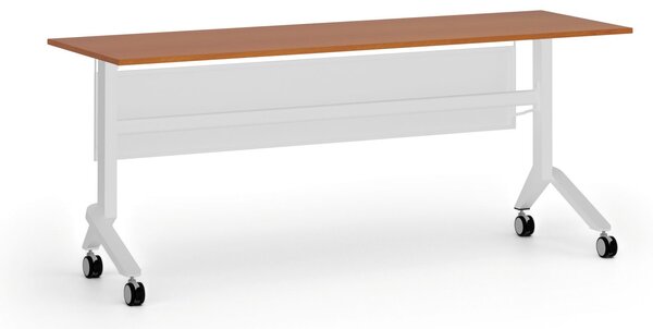 Mobilný stôl PRIMO MOVE, 180x60 cm, biela podnož, čerešňa