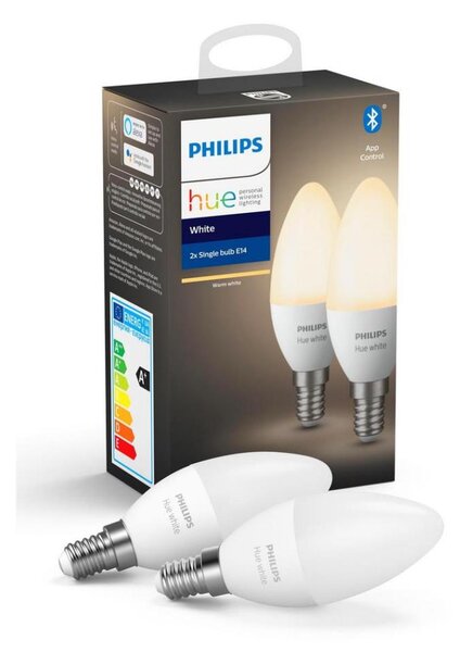 SADA 2x LED Stmievateľná žiarovka Philips Hue WHITE E14/5,5W/230V 2700K