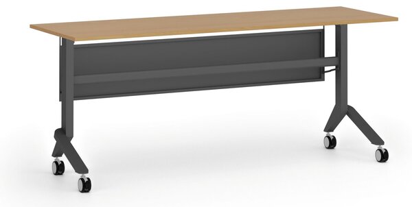 Mobilný stôl PRIMO MOVE, 180x60 cm, čierna podnož, buk