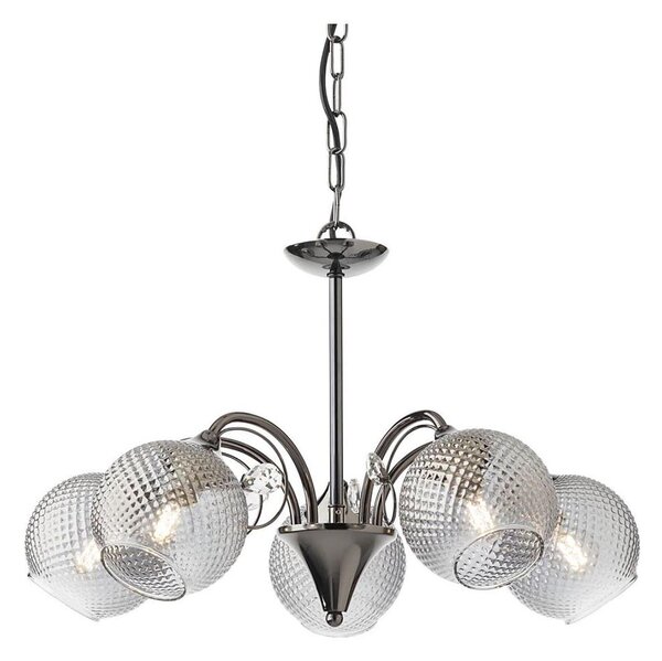 Redo 02-973 - Luster na reťazi ASPERA 5xE14/28W/230V čierna
