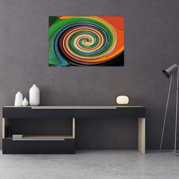 Abstraktný obraz - farebná špirála (90x60 cm)