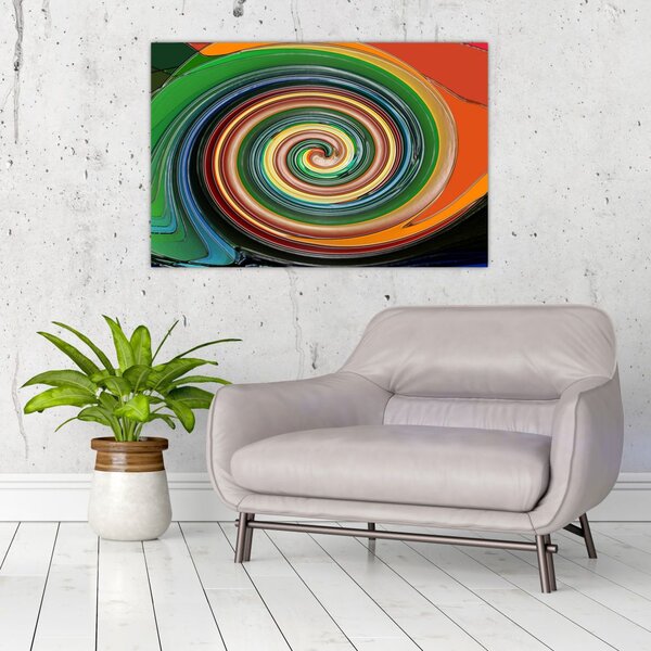 Abstraktný obraz - farebná špirála (90x60 cm)