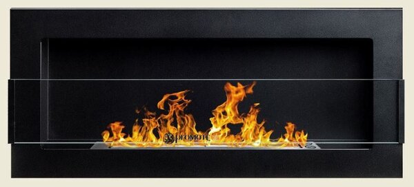 Závesný biokrb na stenu AIASA ČIERNY MAT SO SKLOM 90x40x12