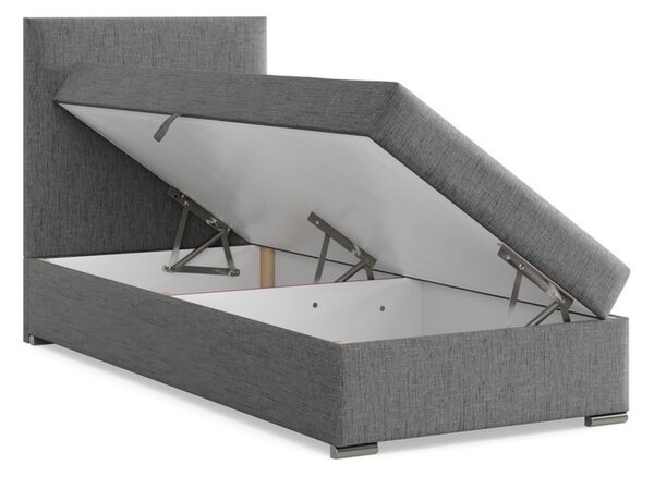 Čalúnená posteľ ELDA 90x200 cm s pružinovým matracom Sivá