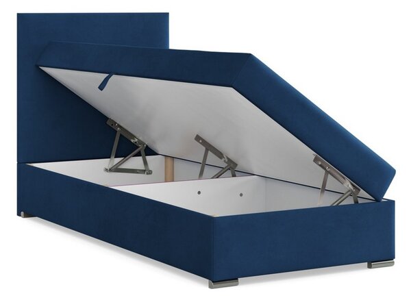 Čalúnená posteľ ELDA 90x200 cm s pružinovým matracom Modrá I