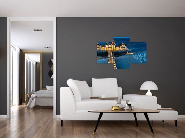 Obraz - hotel na pláži (90x60 cm)