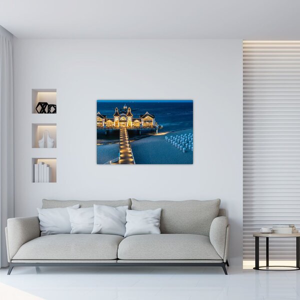 Obraz - hotel na pláži (90x60 cm)