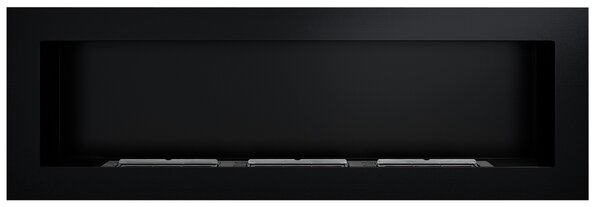 Závesný biokrb na stenu GRAND ČIERNY MAT SO SKLOM 120x40x12