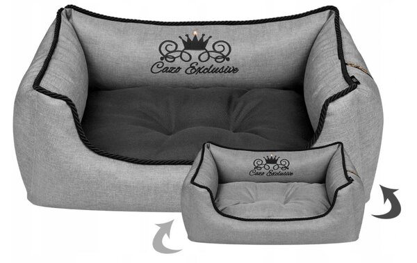 Pelech pre psa Royal Line Grey M/L/XL (Luxusné mäkké pelechy pre malých a veľkých psov s odnímateľným poťahom, jedinečným dizajnom v kvalitnom prevedení)