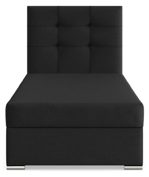 Čalúnená posteľ ELDA 90x200 cm s pružinovým matracom Čierna