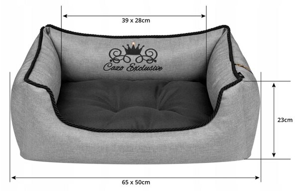 Pelech pre psa Royal Line Grey M/L/XL (Luxusné mäkké pelechy pre malých a veľkých psov s odnímateľným poťahom, jedinečným dizajnom v kvalitnom prevedení)