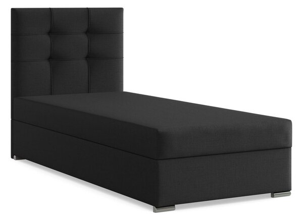 Čalúnená posteľ ELDA 90x200 cm s pružinovým matracom Čierna