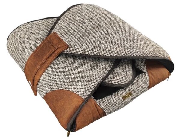 Iglu pre psov a mačky Premium Grey 47×46×40 cm (Luxusný pelech so strieškou pre veľkú mačku / malého psa)
