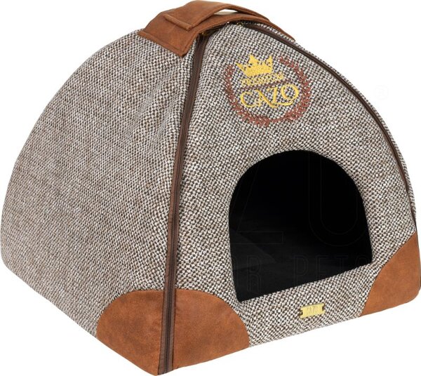 Iglu pre psov a mačky Premium 47×46×40 cm (Luxusný pelech so strieškou pre veľkú mačku / malého psa)