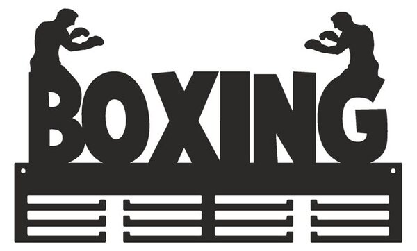 Vešiak na medaily BOXING (Originálny kovový vešiak na medaily pre šport: box)