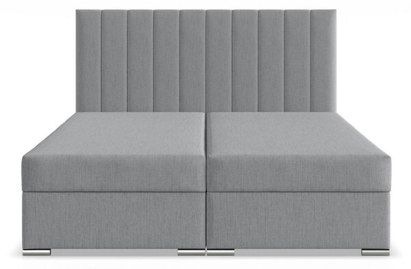 Čalúnená posteľ AGEN 140x200 cm s pružinovým matracom Sivá I