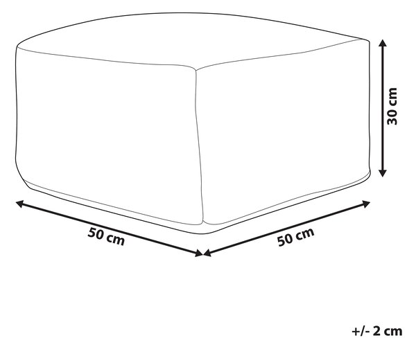 Taburetka béžová a svetlohnedá juta a vlna 50 x 50 cm geometrický vzor štvorcový puf na sedenie