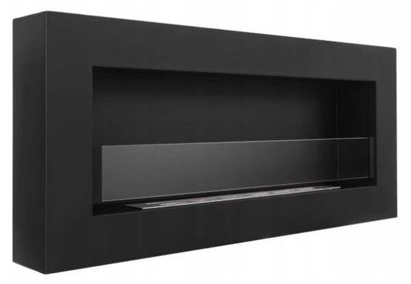 Závesný biokrb so sklom na stenu AIASA BOX ČIERNY MAT 90x40x12