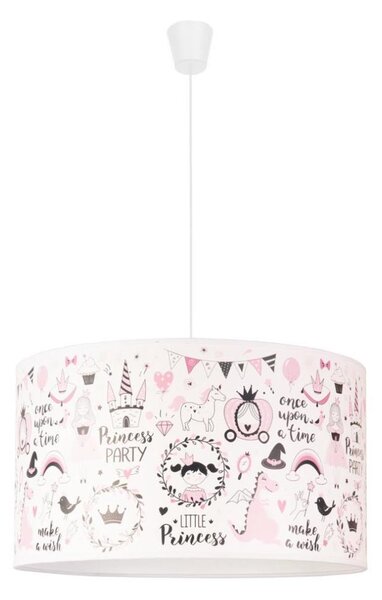 Duolla - Detský luster na lanku PRINT M 1xE27/40W/230V pr. 35 cm rozprávka