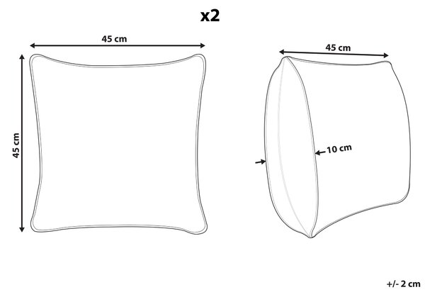 Súprava 2 dekoratívnych vankúšov svetlohnedá a béžová juta a vlna 45 x 45 cm geometrický vzor štvorcové vankúšiky