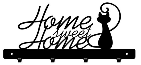 Vešiak na stenu do chodby HOME S MAČKOU 40 (Dizajnový kovový vešiak na stenu do predsiene)