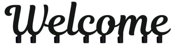 Vešiak na stenu do chodby WELCOME (Dizajnový kovový vešiak na stenu do predsiene)
