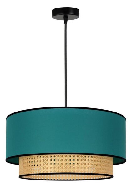 Duolla - Luster na lanku BOHO 1xE27/15W/230V pr. 45 cm tyrkysová/ratan