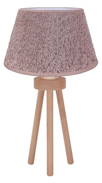 Duolla - Stolná lampa BOUCLE 1xE27/15W/230V pr. 28 cm hnedá/drevo