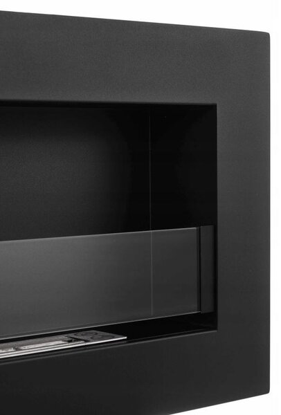 Závesný biokrb so sklom na stenu AIASA BOX ČIERNY MAT 90x40x12
