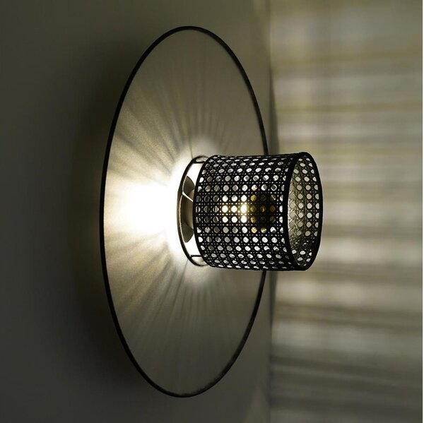 Duolla - Nástenné svietidlo TOKYO RATTAN 1xE27/15W/230V pr. 50 cm strieborná/čierna