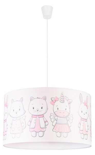 Duolla - Detský luster na lanku PRINT M 1xE27/40W/230V pr. 35 cm zvieratká