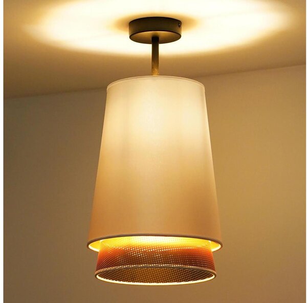 Duolla - Prisadený luster BELL SHINY 1xE27/15W/230V pr. 25 cm biela/medená