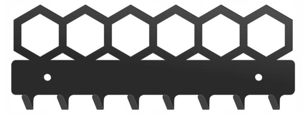 Vešiak na kľúče HEXAGON (Vešiak na kľúče na stenu vrátane montážnej sady s krytkami)