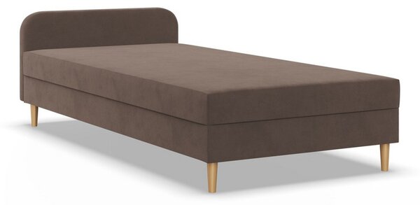 Čalúnená posteľ CASPE s čelom 80x200 cm s pružinovým matracom Hnedá