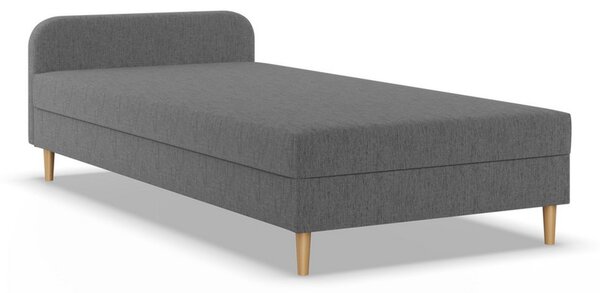 Čalúnená posteľ CASPE s čelom 80x200 cm s pružinovým matracom Sivá