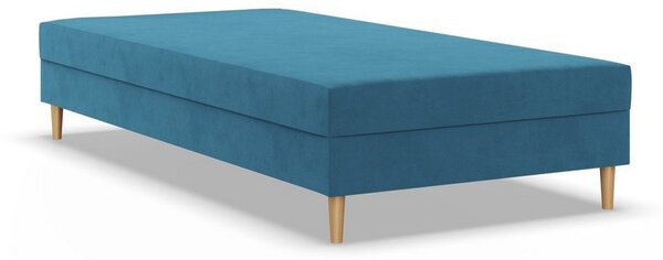 Čalúnená posteľ CASPE 80x200 cm s pružinovým matracom Modrá