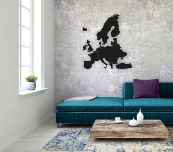 Mapa Europy na stenu 130 cm (Dekorácie z kovu - nástenné mapy)