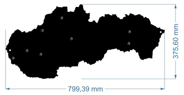 Vešiak na stenu do chodby SLOVENSKO (Originálny kovový vešiak na stenu do predsiene)