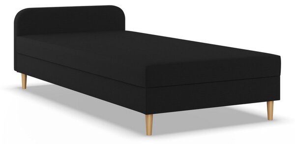 Čalúnená posteľ CASPE s čelom 80x200 cm s pružinovým matracom Čierna