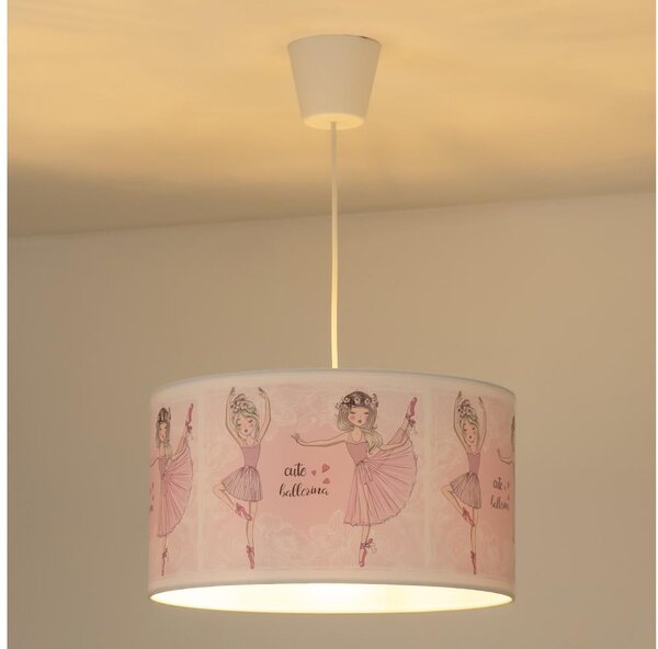 Duolla - Detský luster na lanku PRINT M 1xE27/40W/230V pr. 35 cm baletky