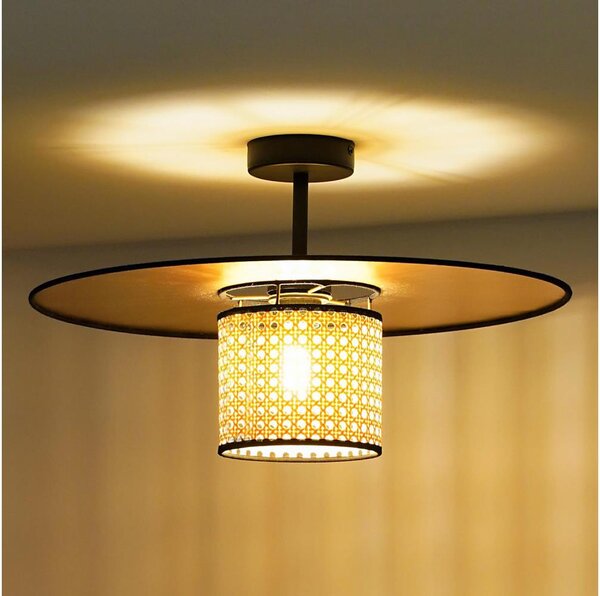 Duolla - Prisadený luster TOKYO RATTAN 1xE27/15W/230V pr. 50 cm zlatá/ratan