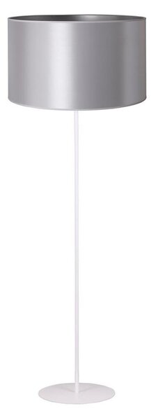 Duolla - Stojací lampa CANNES 1xE27/15W/230V pr. 45 cm strieborná/biela