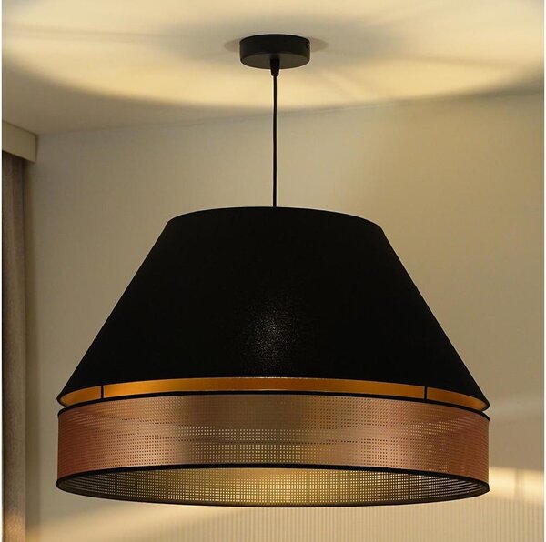 Duolla - Luster na lanku COPPER SHINY 1xE27/15W/230V pr. 60 cm čierna/medená