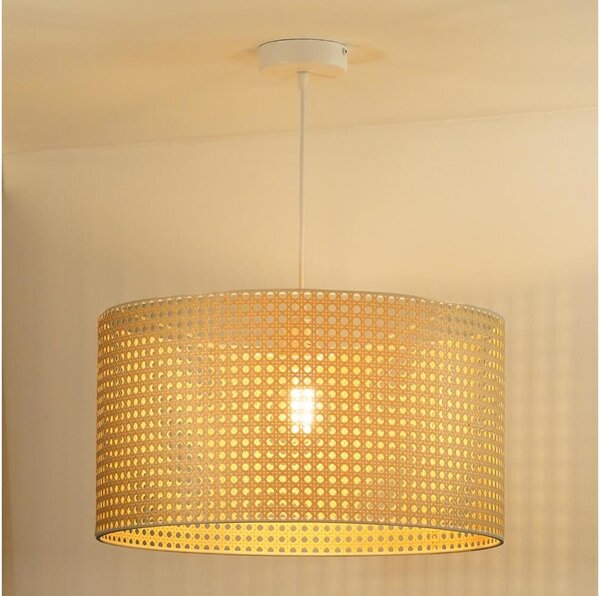 Duolla - Luster na lanku ROLLER RATTAN 1xE27/15W/230V pr. 45 cm béžová